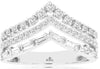 .52CT DIAMOND 14KT WHITE GOLD 3D ROUND & BAGUETTE 3 ROW V SHAPE ANNIVERSARY RING