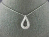ESTATE .60CT DIAMOND 18KT WHITE GOLD 3D DOUBLE HALO TEAR DROP FLOATING PENDANT