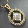 ESTATE .60CT DIAMOND 18KT YELLOW GOLD HALO DIAMOND SHAPE PENDANT & CHAIN #22218