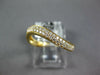 ESTATE .26CT DIAMOND 18KT YELLOW GOLD 3D TWO ROW PAVE CLASSIC WAVE FUN RING
