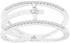 ESTATE .20CT DIAMOND 14KT WHITE GOLD 3D ROUND SOLITAIRE CROSS RING