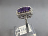 LARGE 4.51CT DIAMOND & AAA AMETHYST 14KT WHITE GOLD 3D CUSHION & ROUND HALO RING