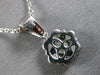 ESTATE 1.0CT DIAMOND 14KT WHITE GOLD 3D CLASSIC FLOWER LOVE FLOATING PENDANT