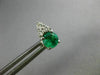 ESTATE .60CT DIAMOND & AAA EMERALD 14KT WHITE GOLD 3D ROUND STUD EARRINGS #26659