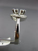 ESTATE WIDE .35CT DIAMOND 14KT WHITE GOLD HALO SEMI MOUNT ENGAGEMENT RING #1028