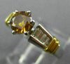 LARGE .83CT WHITE & ORANGE DIAMOND PLATINUM 18KT YELLOW GOLD 3D ENGAGEMENT RING