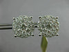 LARGE 1.54CT DIAMOND 14K WHITE GOLD 3D CLUSTER FILIGREE SCREW BACK STUD EARRINGS