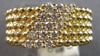 ESTATE WIDE .43CT DIAMOND 14KT YELLOW GOLD MULTI ROW DIAGONAL BEADED FUN RING