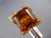 EXTRA LARGE 36.70CT DIAMOND AAA CITRINE 14KT YELLOW GOLD EMERALD CUT FLOWER RING