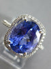 1.75CT DIAMOND &AAA TANZANITE 18K WHITE GOLD OVAL HALO ETERNITY ENGAGEMENT RING