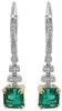 LARGE 2.78CT DIAMOND & AAA EMERALD 18KT 2 TONE GOLD 3D SQUARE & ROUND EARRINGS