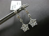 ESTATE 1.0CT DIAMOND 14K WHITE GOLD 3D CLASSIC STAR BY THE YARD HANGING EARRINGS