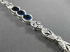 ESTATE WIDE 8.64CT DIAMOND & SAPPHIRE 18K WHITE GOLD 3D FILIGREE TENNIS BRACELET