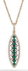 .48CT DIAMOND & AAA EMERALD 14KT YELLOW GOLD MULTI FLOWER LEAF FLOATING PENDANT