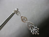 LARGE 2.0CT DIAMOND 18KT WHITE GOLD 3D ROUND & PEAR SHAPE CHANDELIER EARRINGS