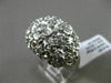 ESTATE EXTRA LARGE .10CT DIAMOND 14KT WHITE GOLD 3D MATTE & SHINY FLOWER RING