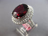 EXTRA LARGE 12.99CT DIAMOND & AAA RHODOLITE 18KT WHITE GOLD 3D OVAL & ROUND RING