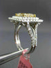 ESTATE LARGE GIA 3.86CT WHITE FANCY YELLOW DIAMOND 18K GOLD HALO ENGAGEMENT RING