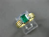 ESTATE .62CT DIAMOND & AAA EMERALD 14K WHITE & YELLOW GOLD ENGAGEMENT RING #3098