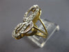 ESTATE LARGE .25CT DIAMOND 14KT WHITE & YELLOW GOLD J INITIAL DOUBLE PLATE RING