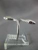 ESTATE LARGE .38CT DIAMOND & AAA RUBY 18KT WHITE GOLD 3D DOUBLE SNAKE FUN RING