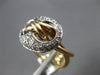 LARGE .44CT DIAMOND 14KT WHITE & ROSE GOLD CRISS CROSS OVAL LOVE KNOT FUN RING