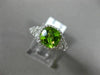 WIDE 1.70CT DIAMOND & AAA PERIDOT 14KT WHITE GOLD OPEN FILIGREE ENGAGEMENT RING
