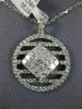 1.18CT DIAMOND 18K WHITE GOLD ROUND & PRINCESS CIRCULAR SQUARE INVISIBLE PENDANT