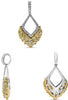 2.50CT WHITE & FANCY YELLOW DIAMOND 18KT 2 TONE GOLD ROUND & MULTI SHAPE PENDANT