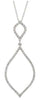 ESTATE .25CT DIAMOND 14K WHITE GOLD 3D CLASSIC DOUBLE TEAR DROP FLOATING PENDANT