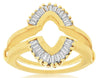 ESTATE .60CT DIAMOND 14KT YELLOW GOLD 3D BAGUETTE CLASSIC DOUBLE V INSERT RING