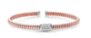.30CT DIAMOND 18KT WHITE & ROSE GOLD SQUARE SNAKE FLEXIBLE FUN BANGLE BRACELET