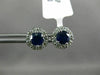 ESTATE 1.45CT DIAMOND & AAA SAPPHIRE 14KT WHITE GOLD ROUND FLOWER STUD EARRINGS
