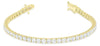 ESTATE 7.0CT DIAMOND 14KT YELLOW GOLD 3D CLASSIC ROUND TENNIS BRACELET