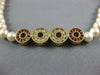 ESTATE LARGE 9.8CT DIAMOND & AAA RUBY & SOUTH SEA PEARL 14K YELLOW GOLD NECKLACE