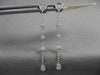 ESTATE .18CT DIAMOND 18KT WHITE GOLD 3D HEART ETOILE TEAR DROP HANGING EARRINGS