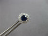LARGE 1.66CT DIAMOND & AAA SAPPHIRE 14KT WHITE GOLD ROUND FLOWER STUD EARRINGS