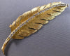 EXTRA LARGE .92CT DIAMOND 14KT YELLOW GOLD 3D HAND CRAFTED LEAF BROOCH PIN