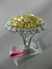 GIA LARGE 7.42CT WHITE & INTENSE YELLOW DIAMOND 18K 2 TONE GOLD 3D COCKTAIL RING