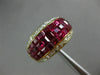 ESTATE WIDE 5.30CT DIAMOND & AAA RUBY 18K YELLOW GOLD INVISIBLE ANNIVERSARY RING
