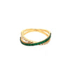 .60CT DIAMOND & AAA EMERALD 18KT YELLOW GOLD 3D CRISS CROSS INFINITY LOVE RING