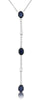 .89CT DIAMOND & AAA SAPPHIRE 14K WHITE GOLD 3D OVAL & ROUND BY THE YARD NECKLACE