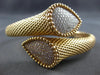 EXTRA LARGE 2.09CT WHITE & PINK DIAMOND 18KT ROSE GOLD FILIGREE BANGLE BRACELET