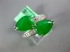WIDE .35CT DIAMOND & AAA IMPERIAL JADEITE 14KT WHITE GOLD CRISS CROSS SNAKE RING