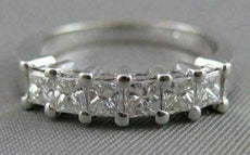 ESTATE 1.0CT PRINCESS DIAMOND 14K WHITE GOLD SHARE WEDDING ANNIVERSARY RING 1336