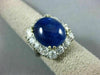 ANTIQUE EXTRA LARGE 15.23CT ROSE CUT DIAMOND & AAA SAPPHIRE PLATINUM HALO RING
