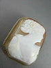 ANTIQUE 14KT YELLOW GOLD HAND CARVED LADY SHELL CAMEO PENDANT PIN & BROOCH #1328