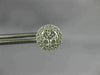 ESTATE LARGE .66CT DIAMOND 18K WHITE GOLD 3D CIRCULAR CLUSTER HALO STUD EARRINGS