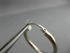 ESTATE LARGE 14KT WHITE GOLD 3D CLASSIC SHINY HANGING HOOP EARRINGS 3mm #25677