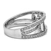 WIDE 1.68CT DIAMOND 18KT WHITE GOLD ROUND & BAGUETTE 3 ROW CHANNEL WEDDING RING